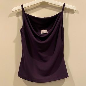 Y2k cowl neck cropped cami camisole top purple Small
